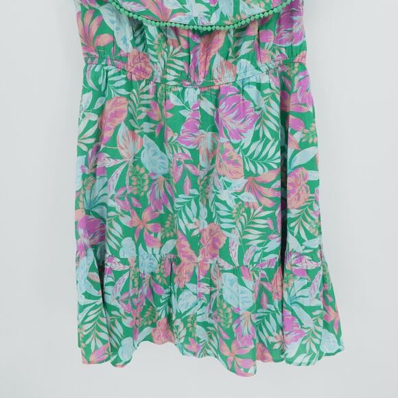 Tropical Ruffle Sundress 2X‎ Off Shoulder Floral Leafy Print Summer Resortwear - Picture 8 of 13